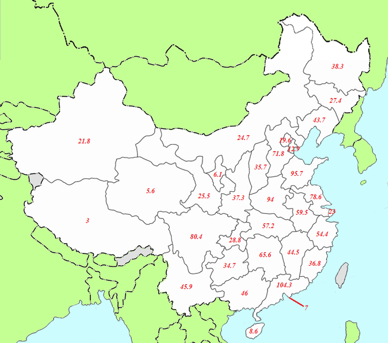 Illustration for article titled The Entire U.S. Population Fits In These 4 Chinese Provinces. So What?